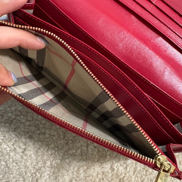 Burberry wallet - long red leather - Picture 7 of 14
